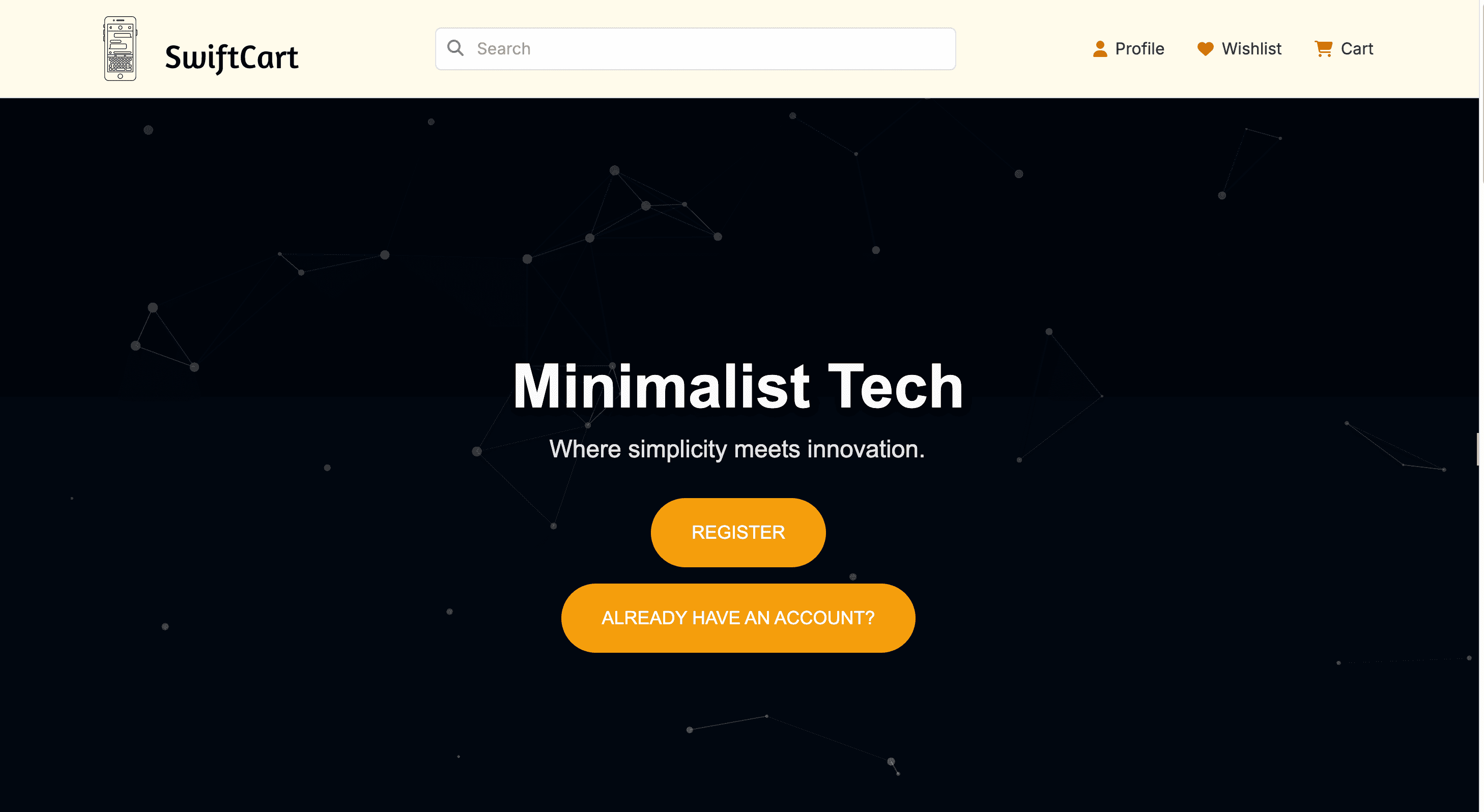 SwiftCart homepage screenshot